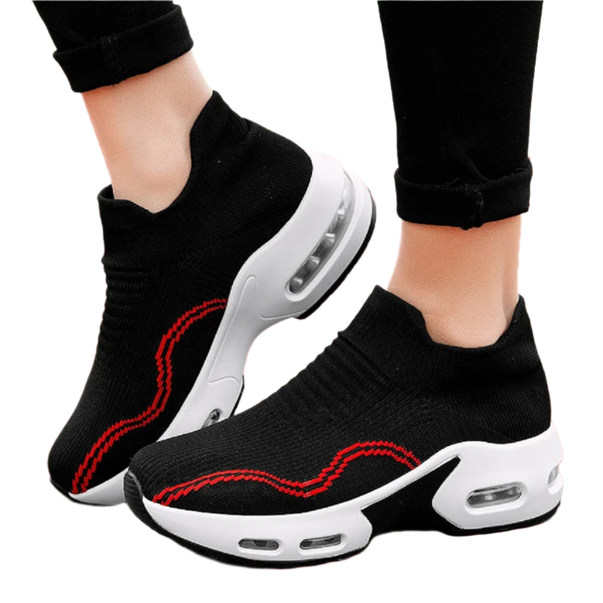 Women's Mesh Platform Sneakers - Breathable Slip-On Shoes