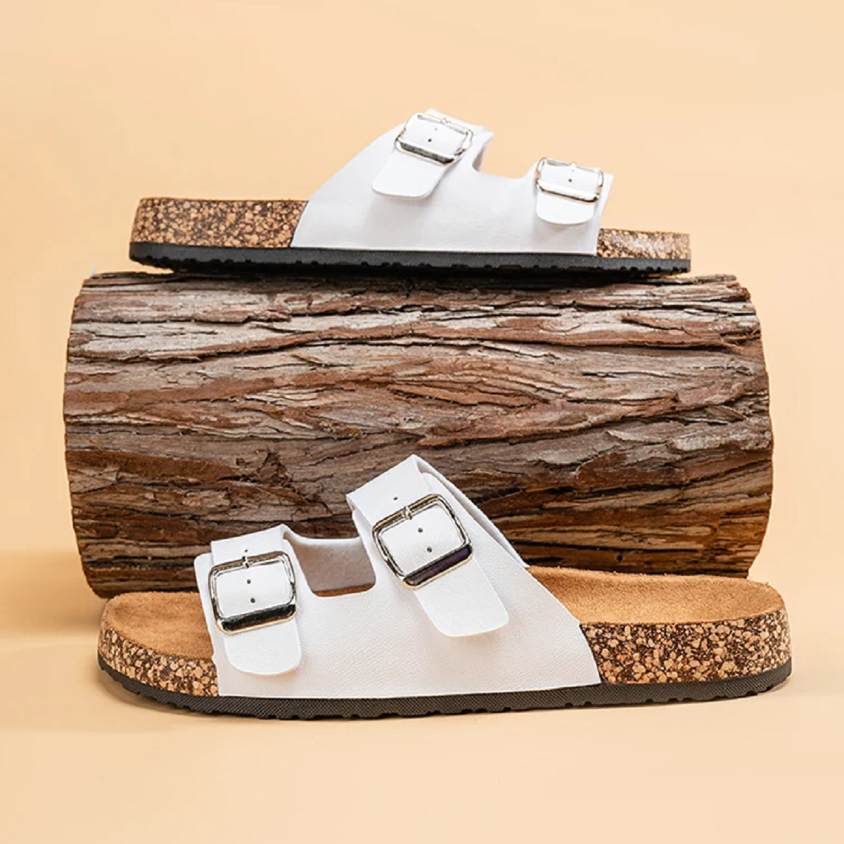 Beach Slides Cork Footbed Slippers for Men and Women