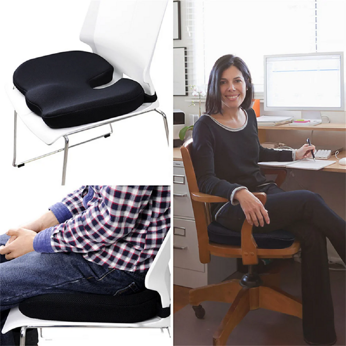 Ergonomic Memory Foam Seat Cushion for Car and Office