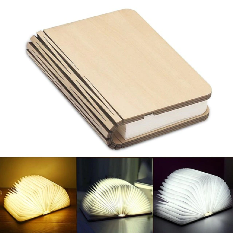 3D Creative LED Wooden Book Night Light