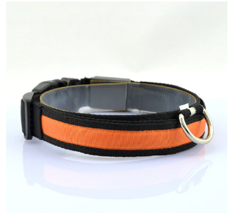 Glow in the Dark Dog Collar Night Safety Solar Charge LED