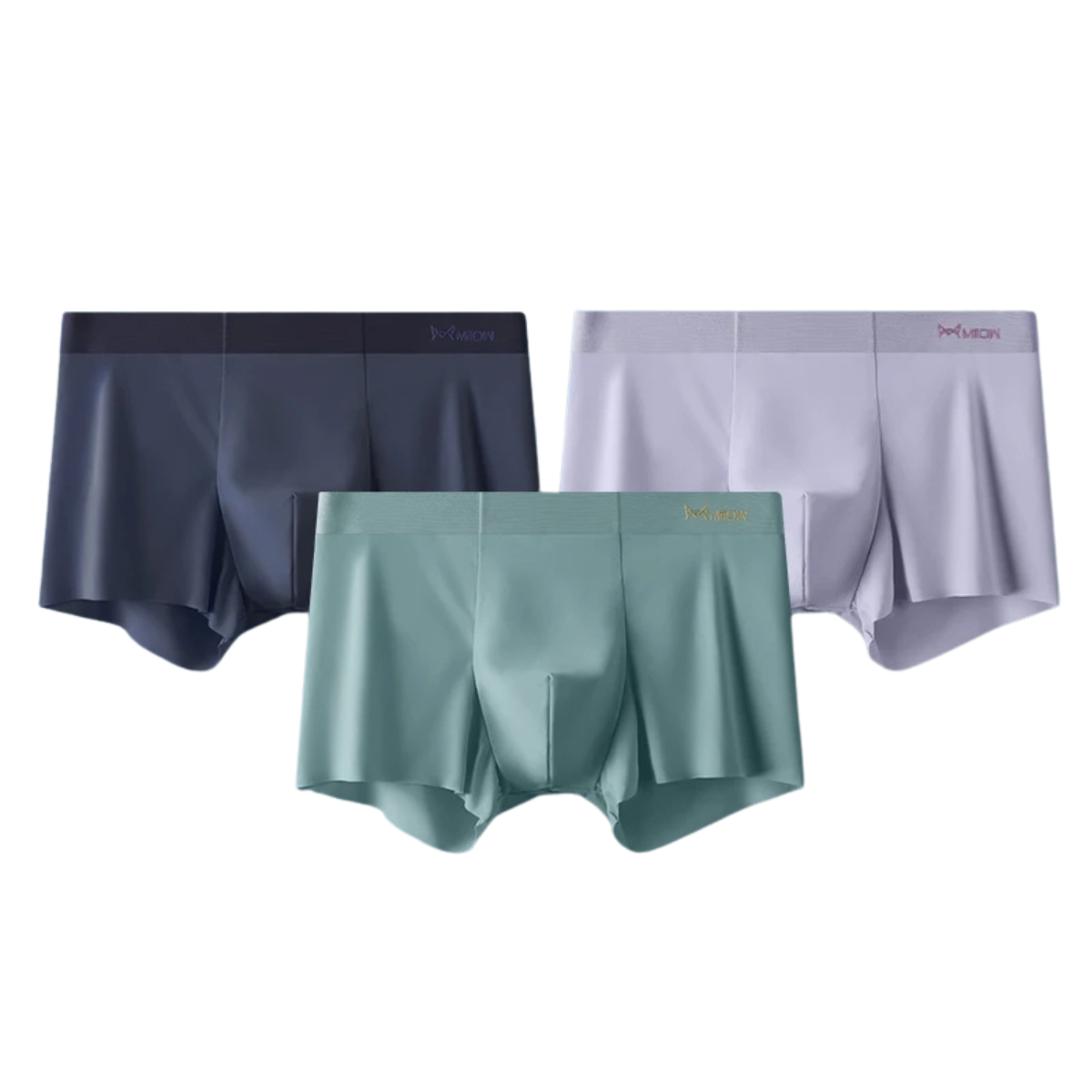 3-Pack Ice Silk Men's Boxers - Seamless Metal Fiber Antistatic Underwear