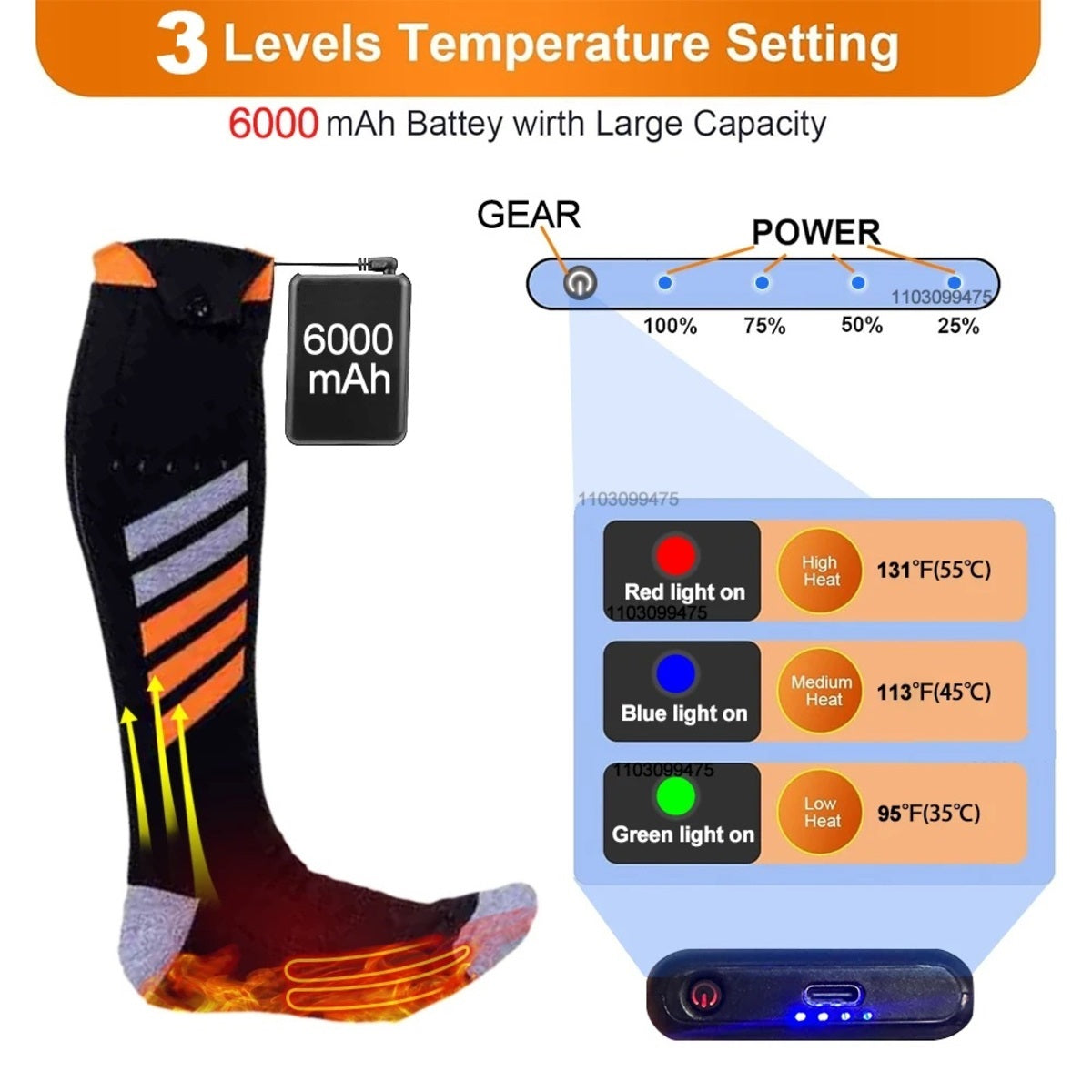 Heated Socks - Rechargeable Electric Thermal Winter