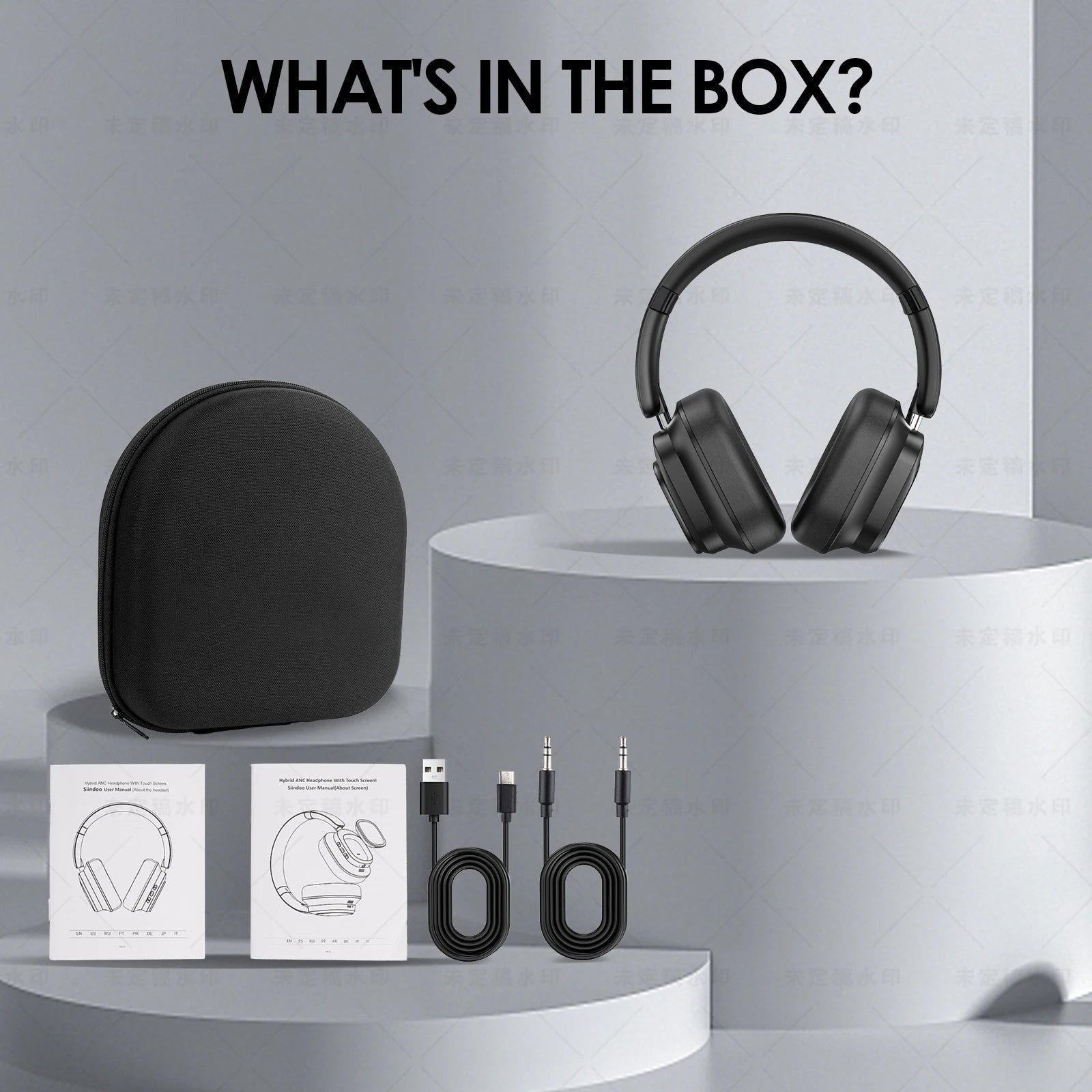 Hybrid Wireless Headphones - Headset with LED Screen and Magnetic Touch Control
