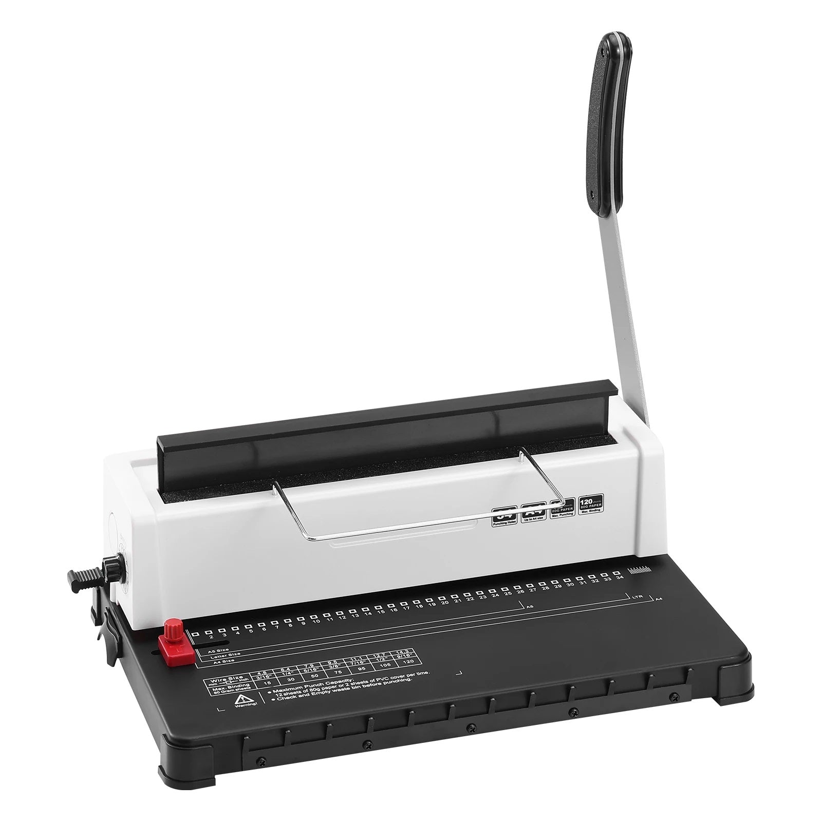 Manual Coil Binding Machine - 34-Hole Punch 120-Sheet Book Binder