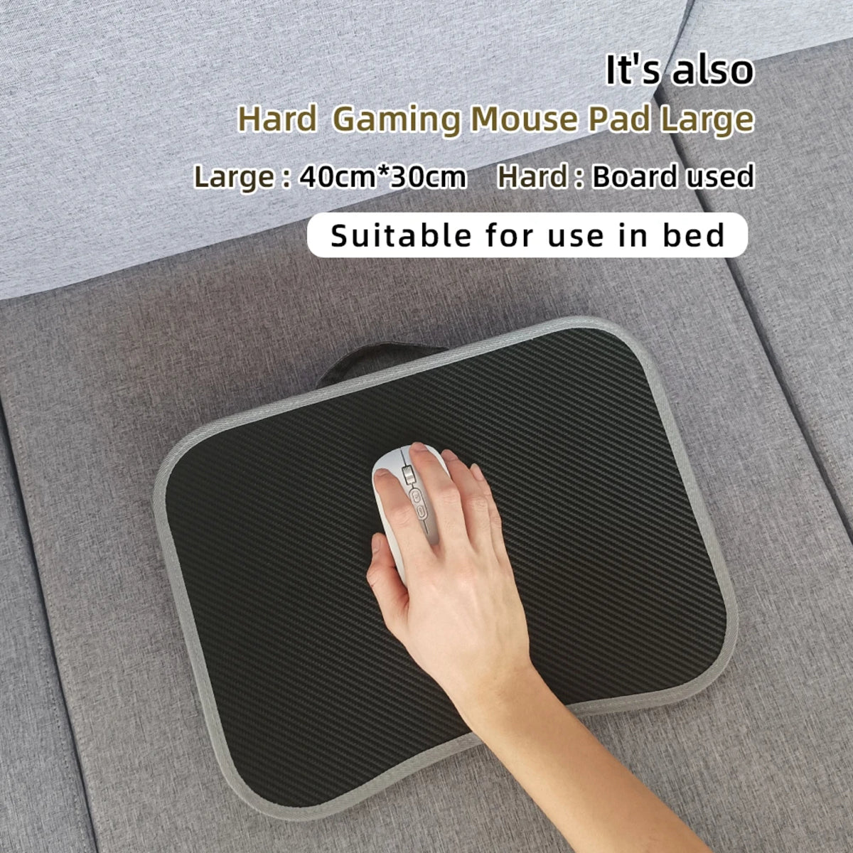 Cushioned Lap Desk - Foam-Filled Pillow Table with Large Hard Mouse Pad