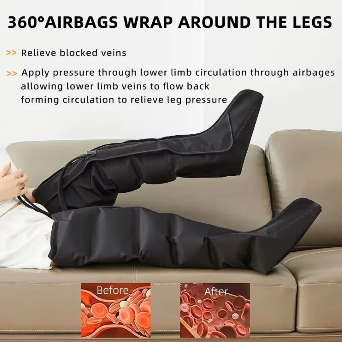 Electric Air Compression Leg and Foot Massager - Remote Control