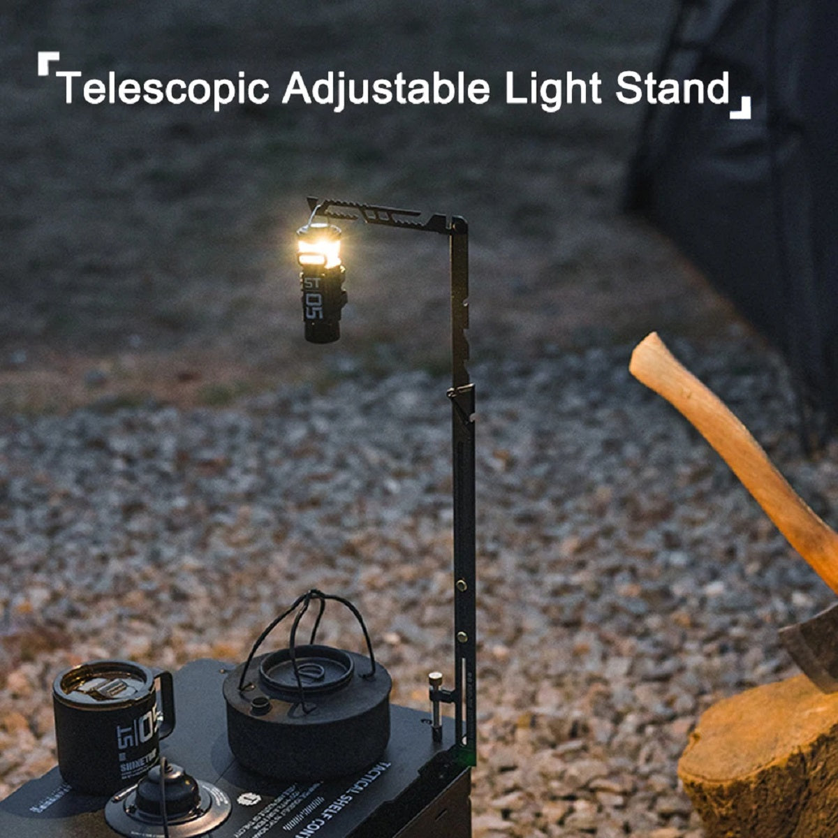 Portable Camping Adjustable Stainless Steel Light Stand