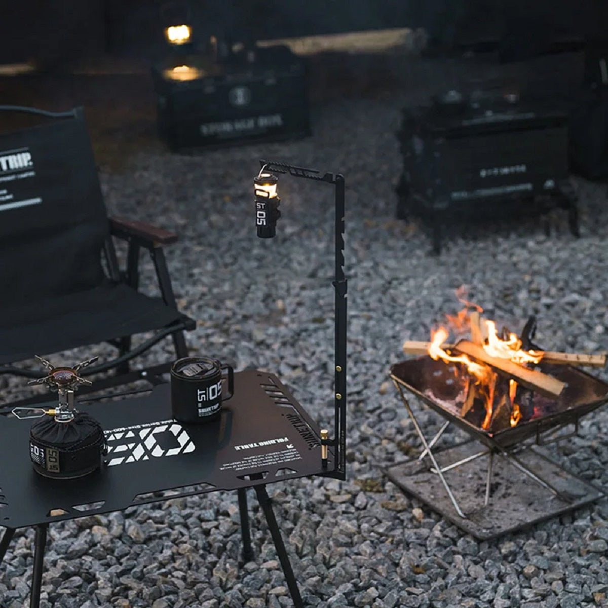 Portable Camping Adjustable Stainless Steel Light Stand