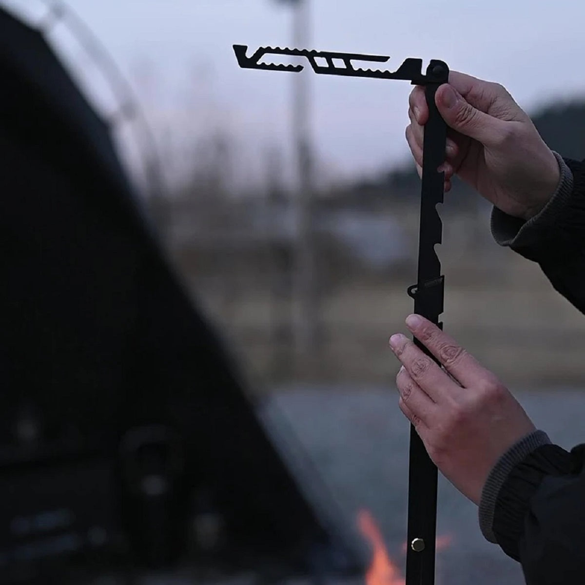Portable Camping Adjustable Stainless Steel Light Stand