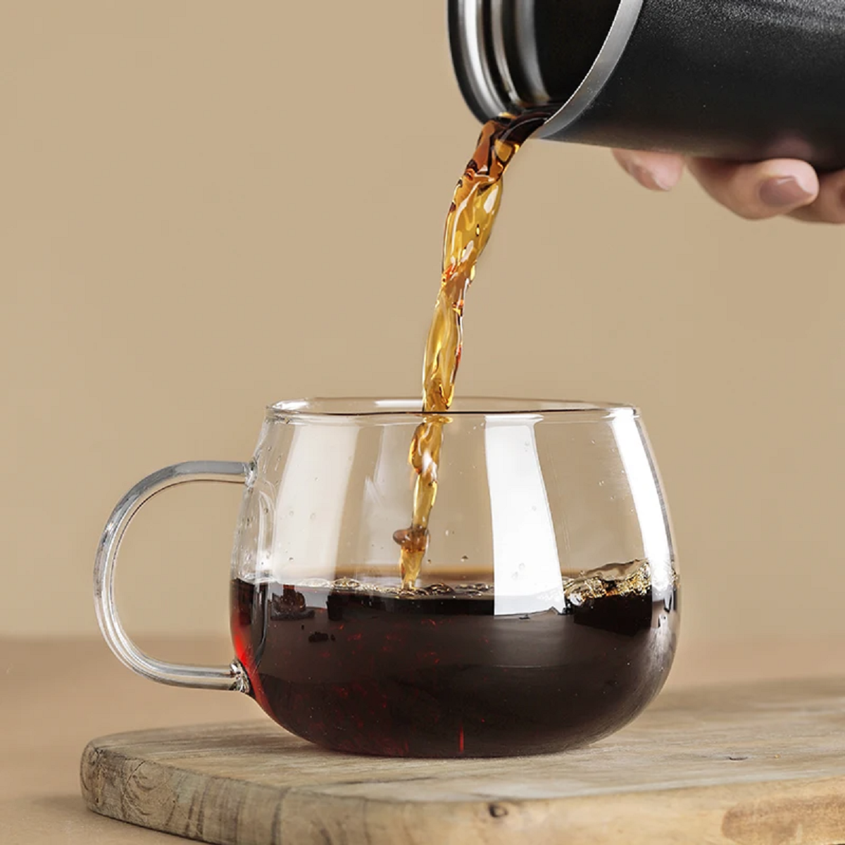 Portable Pour Over Coffee Travel Mug with Reusable Filter