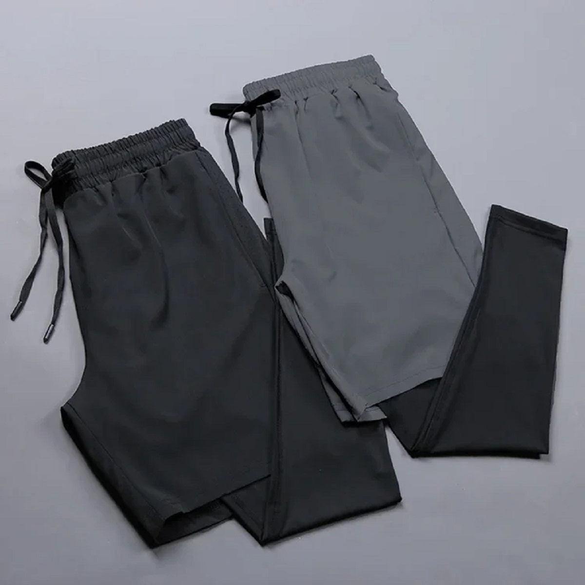 Men's 2-In-1 Running Pants - Gym Workout Training Athletic