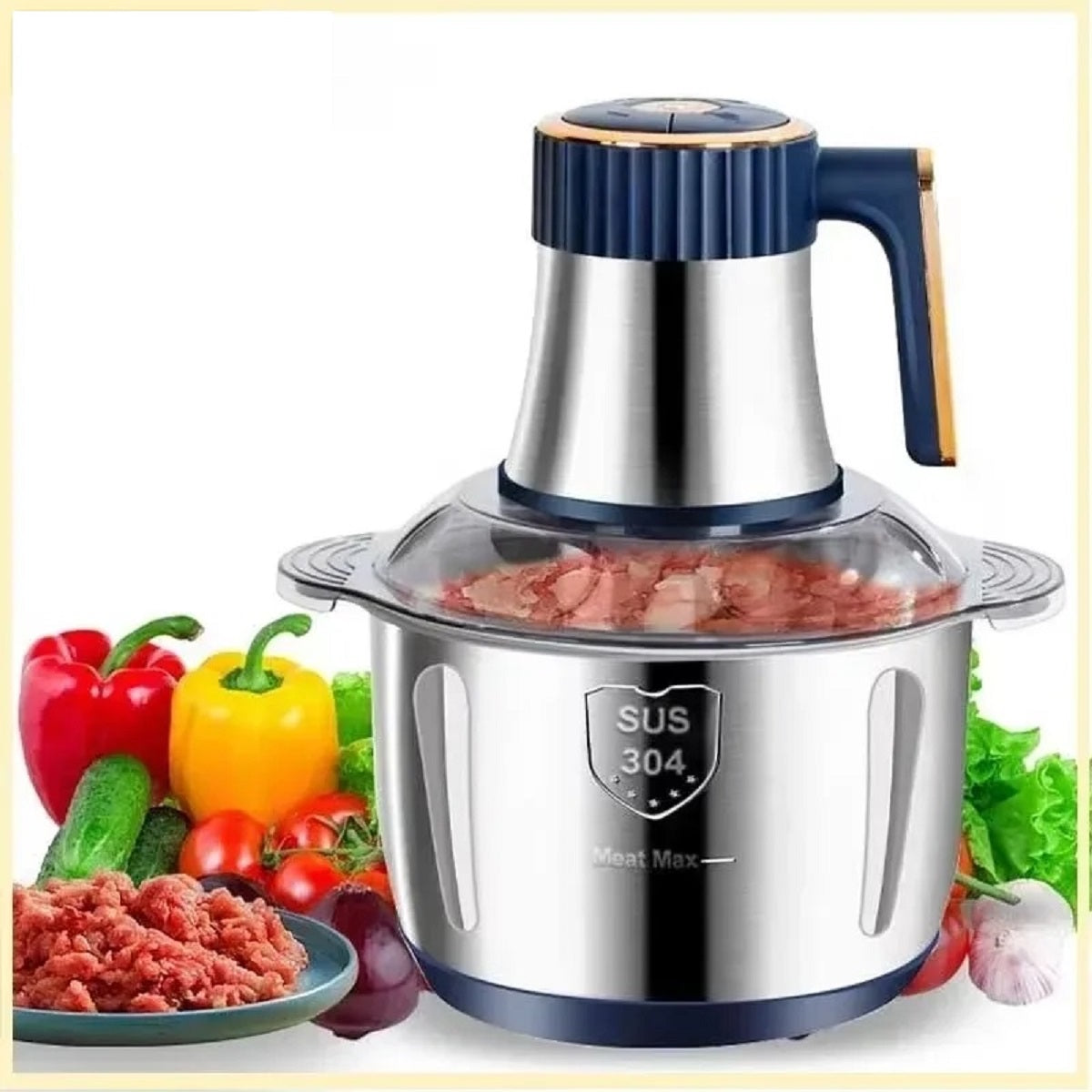 1.3 gal Electric Meat Grinder - Stainless Steel Food Chopper and Vegetable Slicer