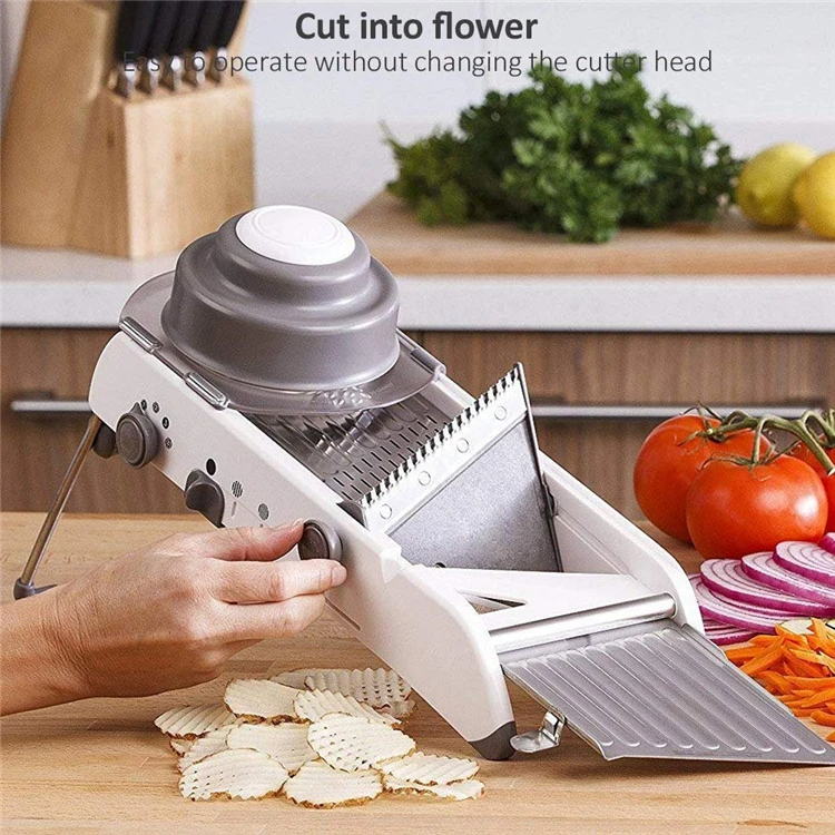 18 Types Adjustable Mandoline Stainless Steel Vegetable Slicer