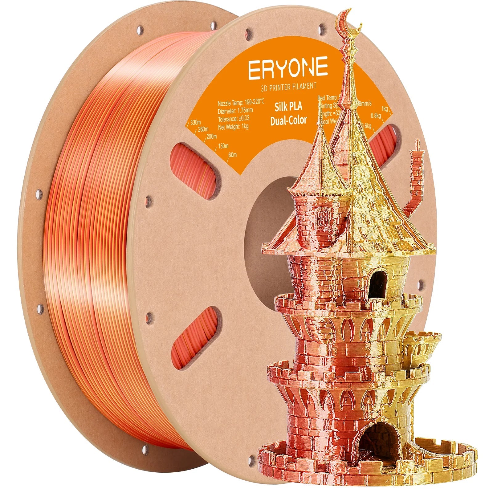 Pla Silk Dual-Colour Filament for 3D Printing