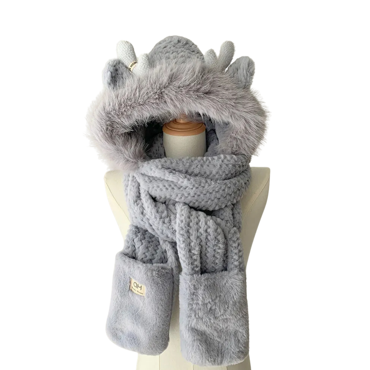 Hoodie Scarf Gloves Thick Slouchy Soft Snow Hat