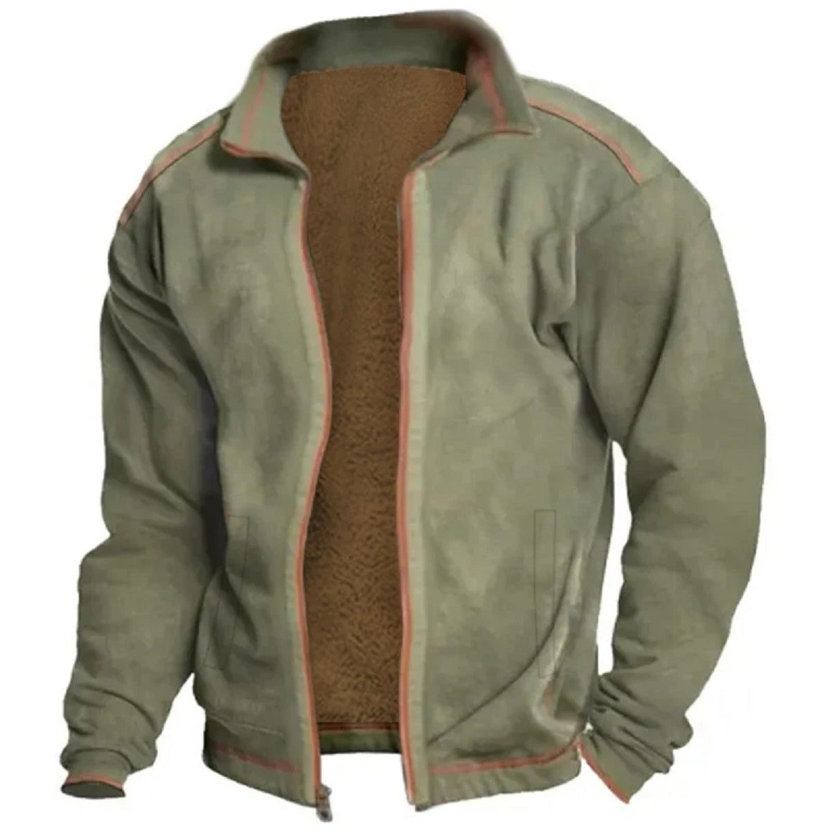Men's Casual Cardigan Thickened Warm 3D Printed Sweatshirt