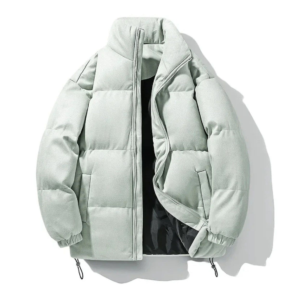 Men's Cotton-Padded Jacket - Loose Fit Vintage Stand Collar Coat
