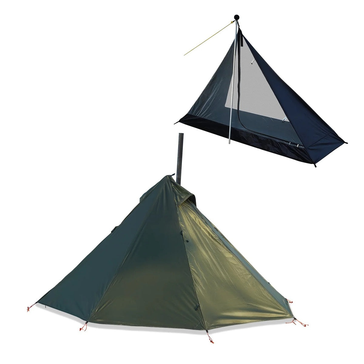 Ultralight Hot Tent with Chimney Window - 1-Person Tipi Bushcraft Shelter