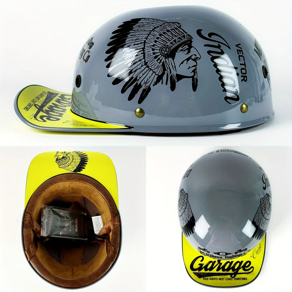 Vintage Retro Half Helmet - Universal Motorcycle and E-Bike Riding Gear