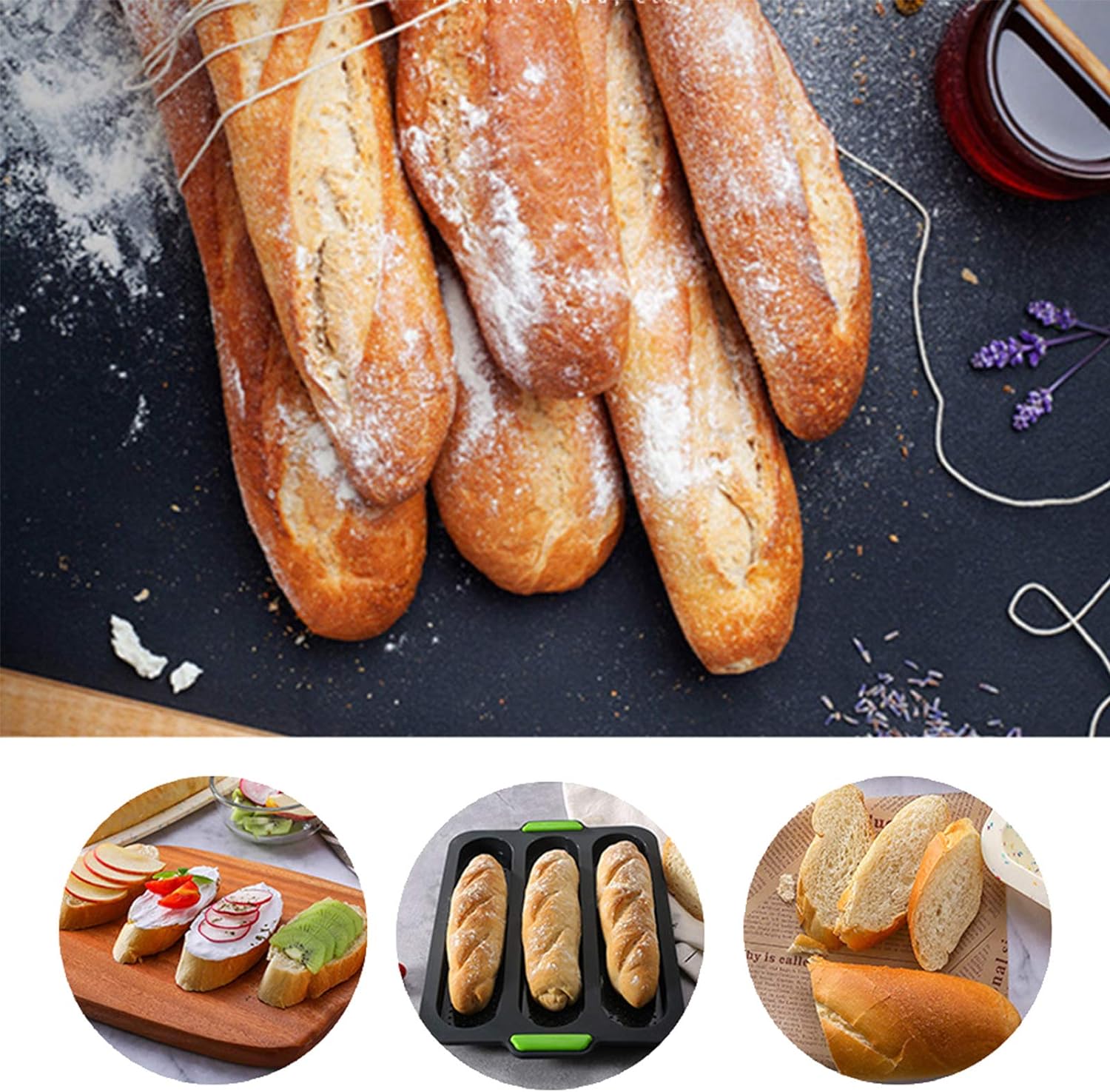 Baking Mold Grade Baguette Tray Silicone Non-Stick Oven Tool
