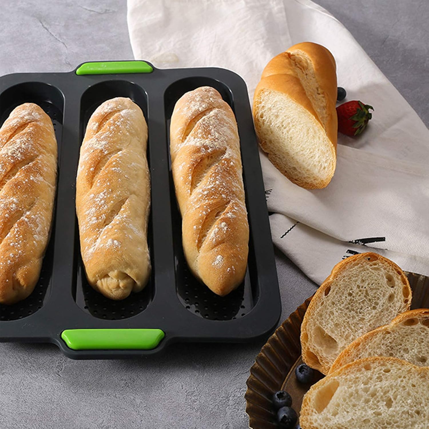 Baking Mold Grade Baguette Tray Silicone Non-Stick Oven Tool
