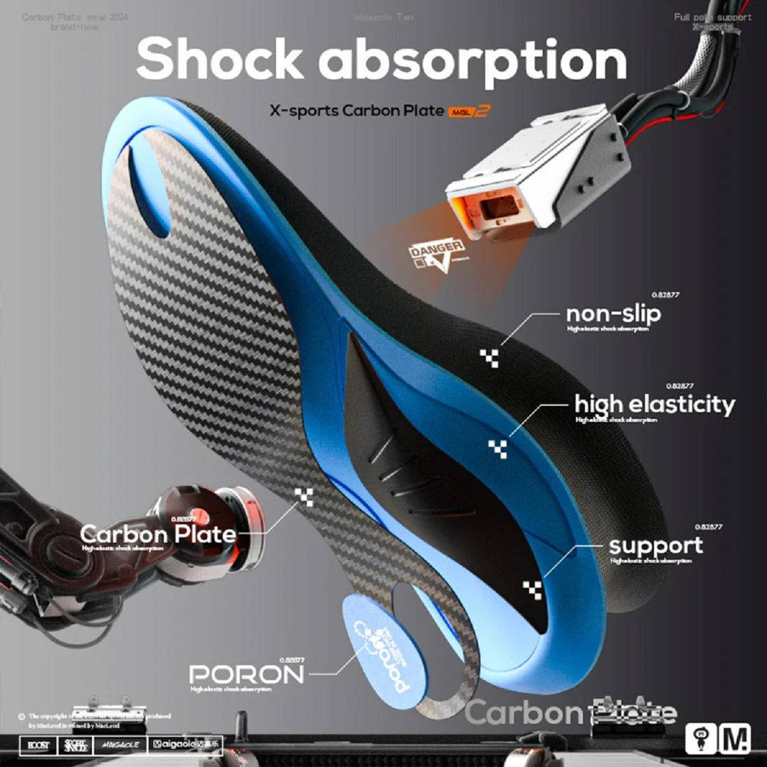 Curved Carbon Plate Insole - Stable Arch Support and High Rebound