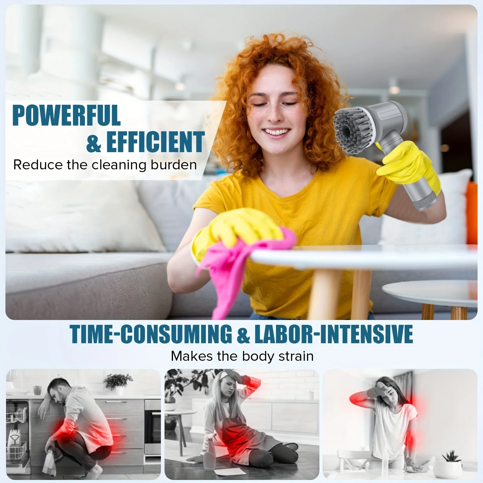 9 in 1 Handheld Kitchen Cleaning Cordless Rotary Scrubber