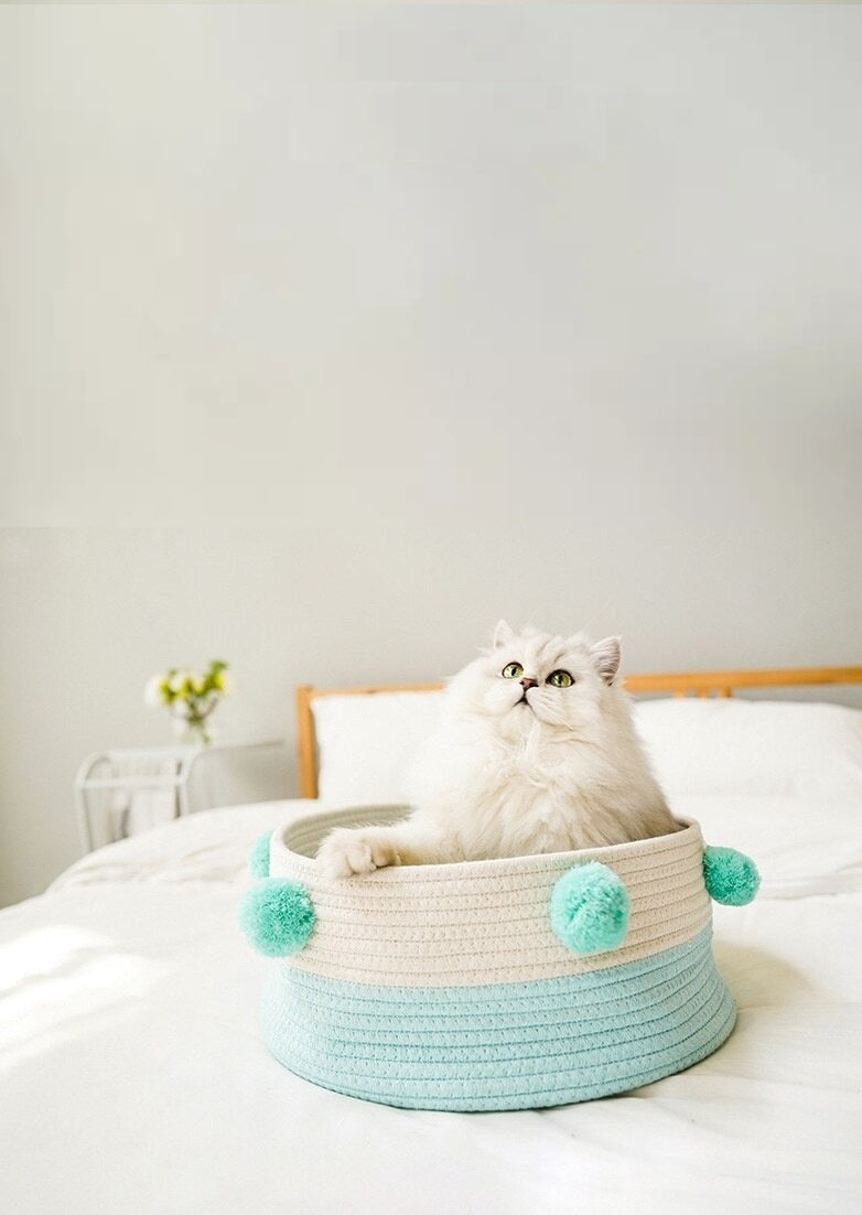 Homemade Cat Nest Basket Bed