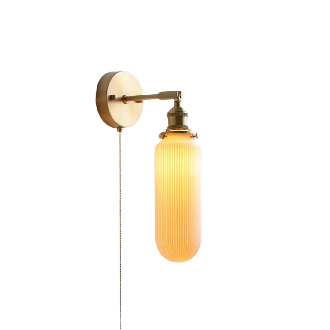 Nordic Ceramic Wall Light - LED Bedside Sconce with Pull Switch