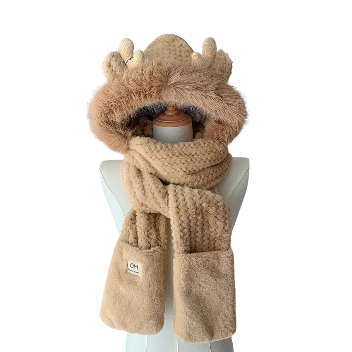 Hoodie Scarf Gloves Thick Slouchy Soft Snow Hat