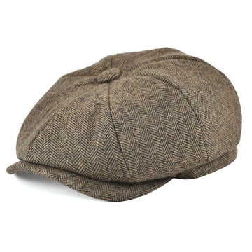 Vintage Flat Ivy Cabbie Wool Tweed Newsboy Cap