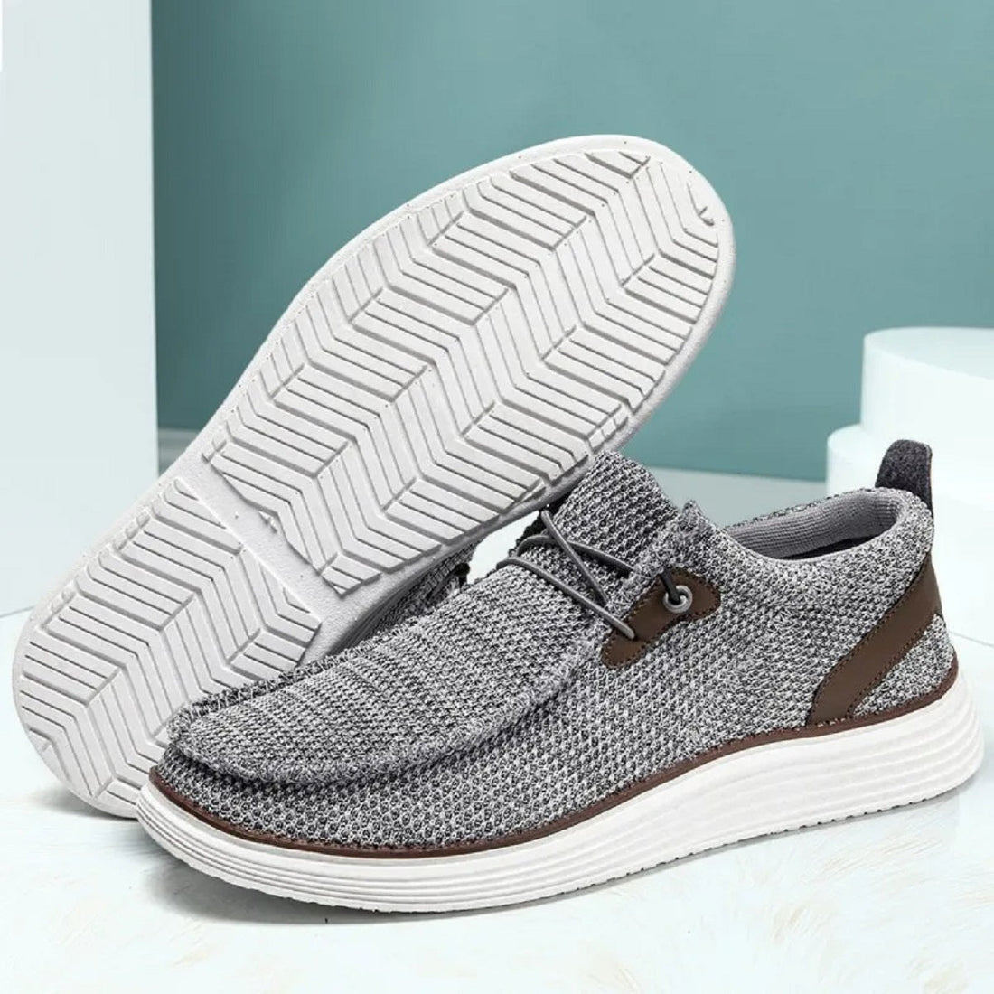 Men's Breathable Canvas Slip-On Loafers - Lightweight Comfortable Casual Shoes
