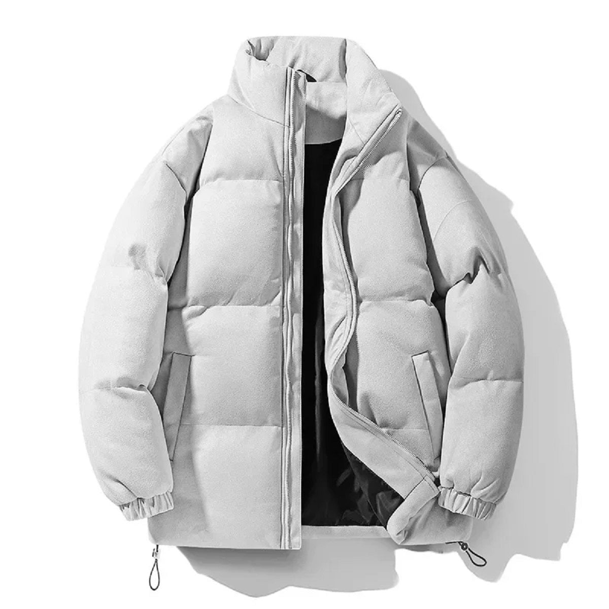 Men's Cotton-Padded Jacket - Loose Fit Vintage Stand Collar Coat