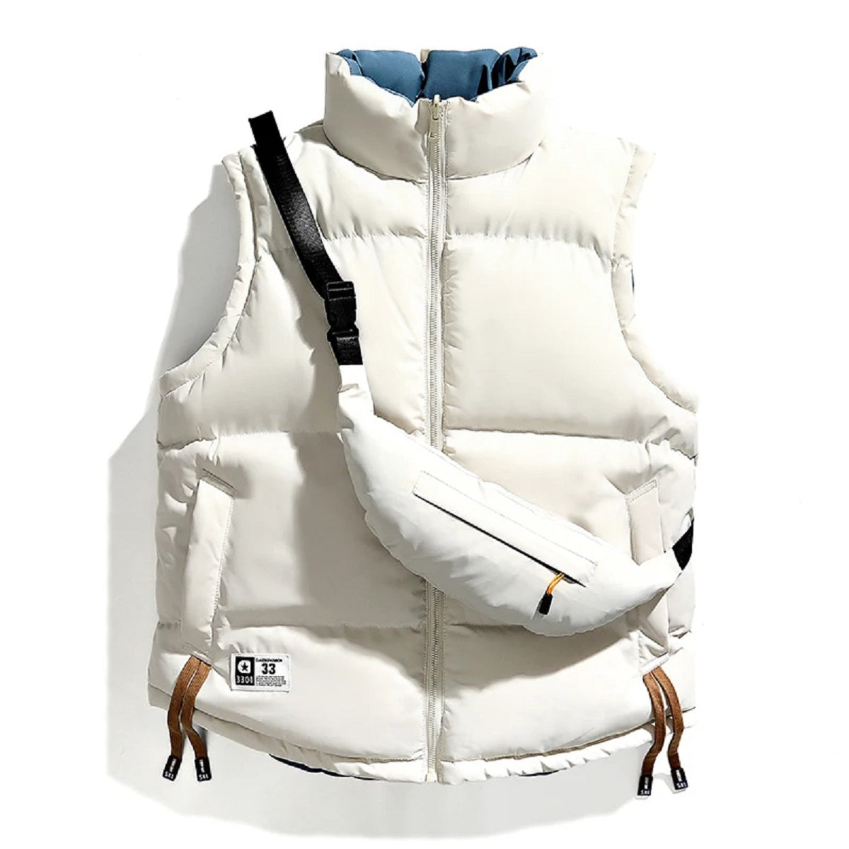Men's Winter Vest Warm Double Sided Sleeveless Jacket with Backpack