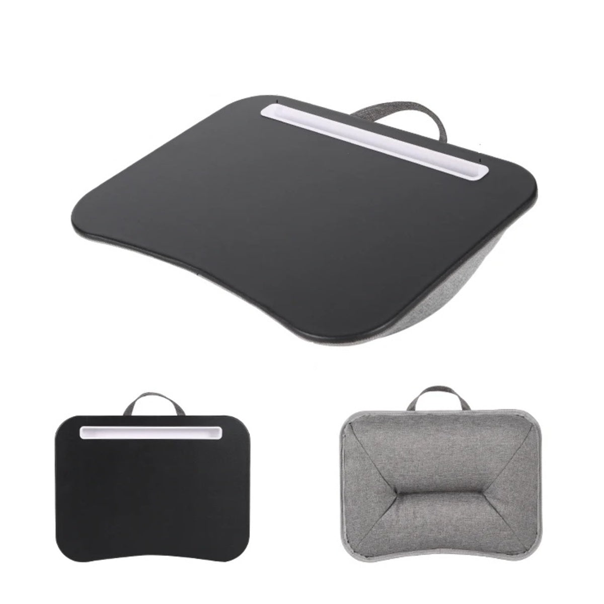 Cushioned Lap Desk - Foam-Filled Pillow Table with Large Hard Mouse Pad