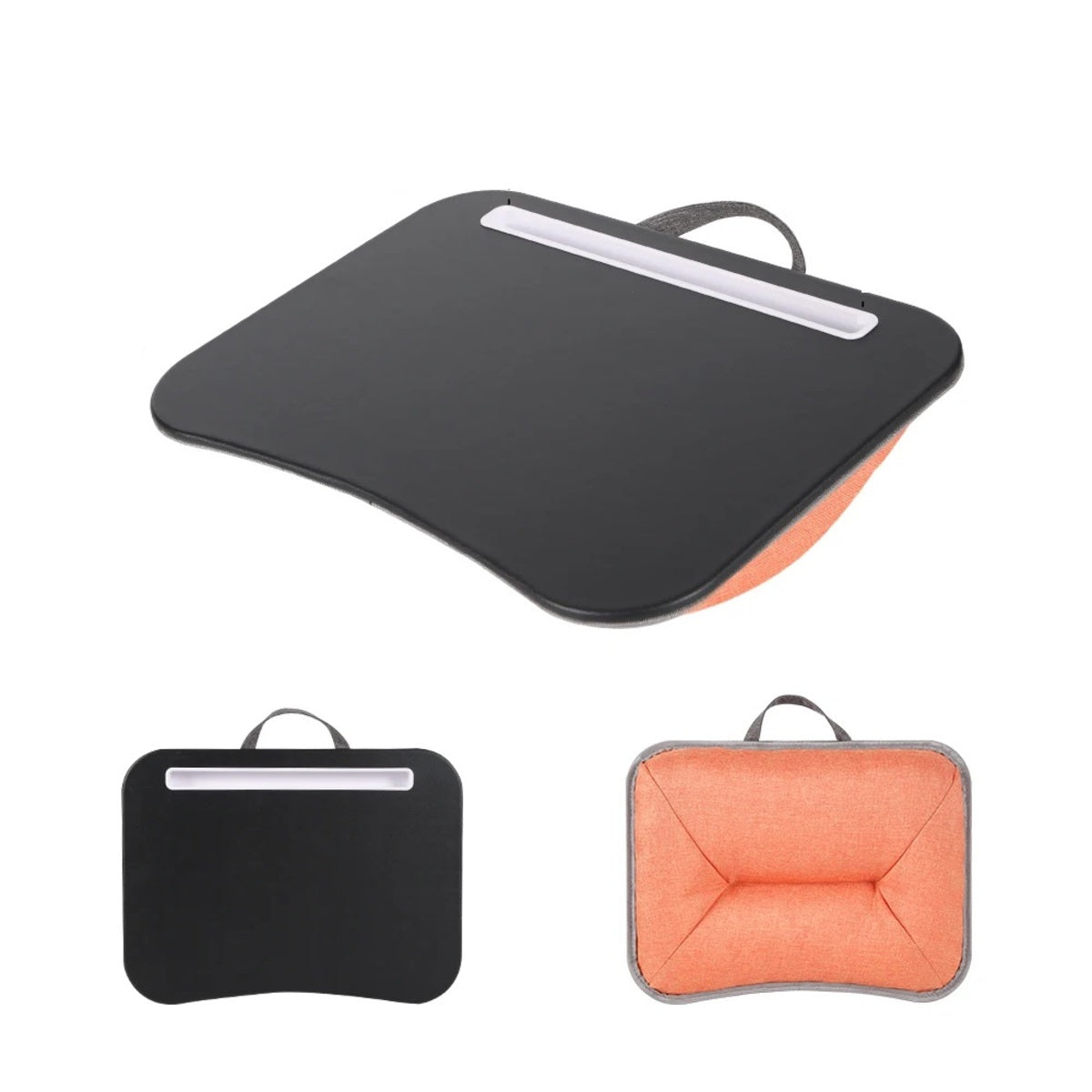 Cushioned Lap Desk - Foam-Filled Pillow Table with Large Hard Mouse Pad
