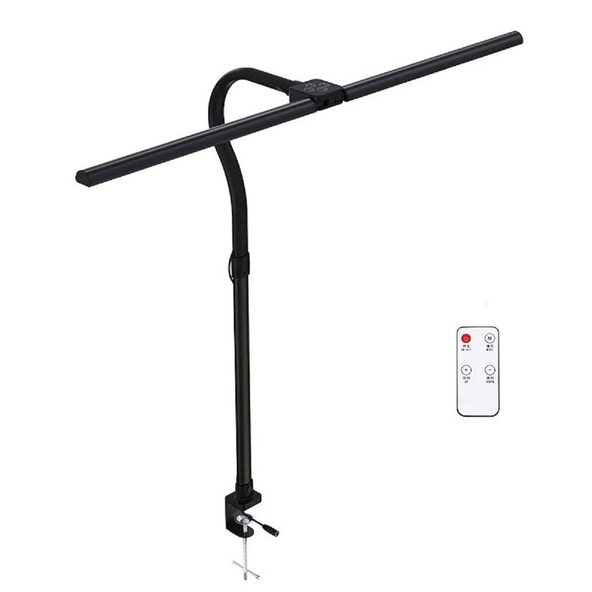 Double Head LED Clip Remote Control Desk Lamp