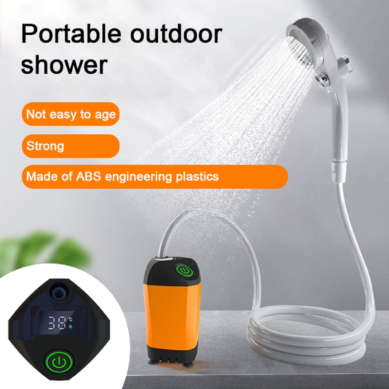 Portable Outdoor Electric Camping Shower Pump Head with Handheld