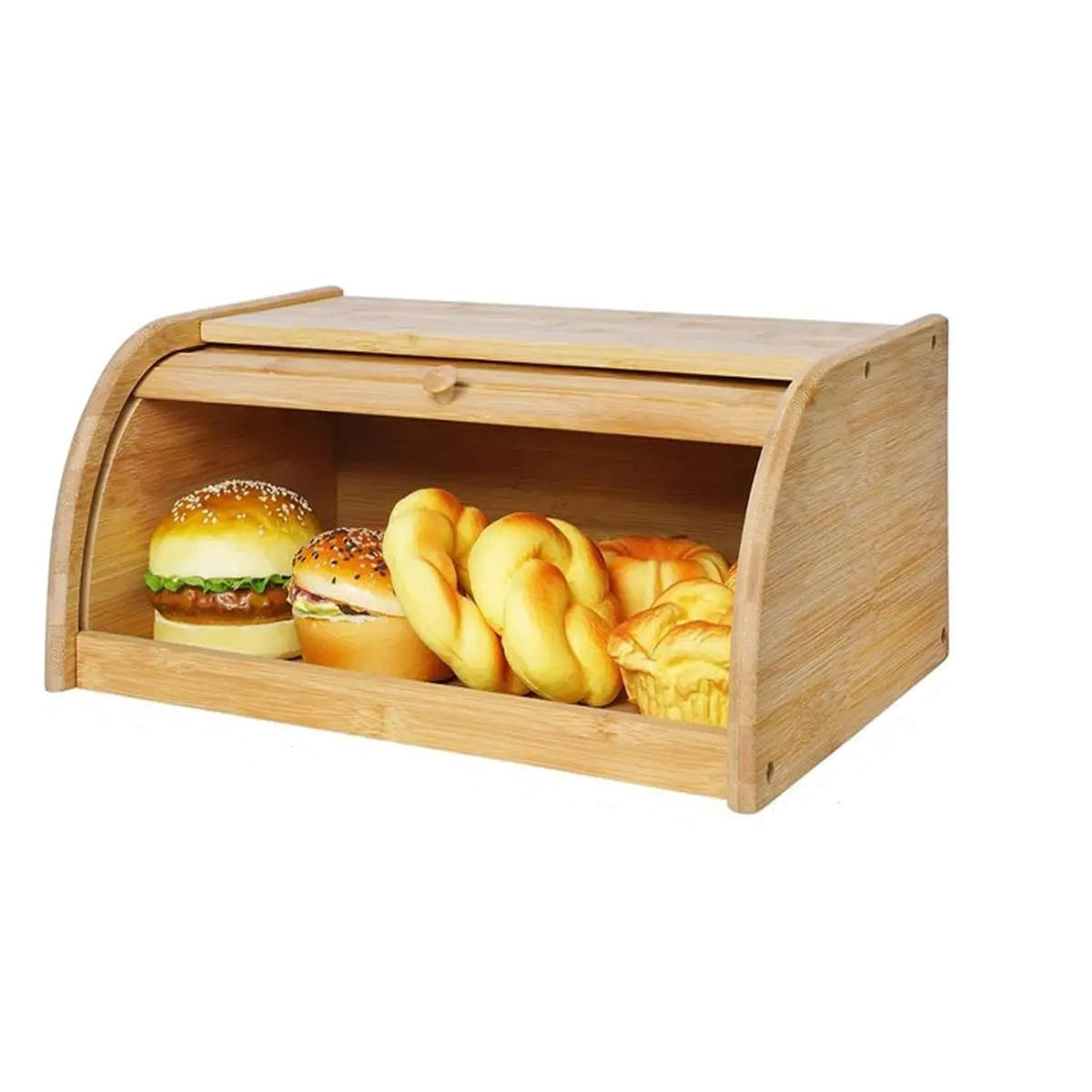 Premium Bamboo Bread Box Storage and Organizer