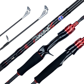 Carbon Fishing Rod for Travellers - Fuji Lure Spinning and Casting Mini Rock and Baitcasting