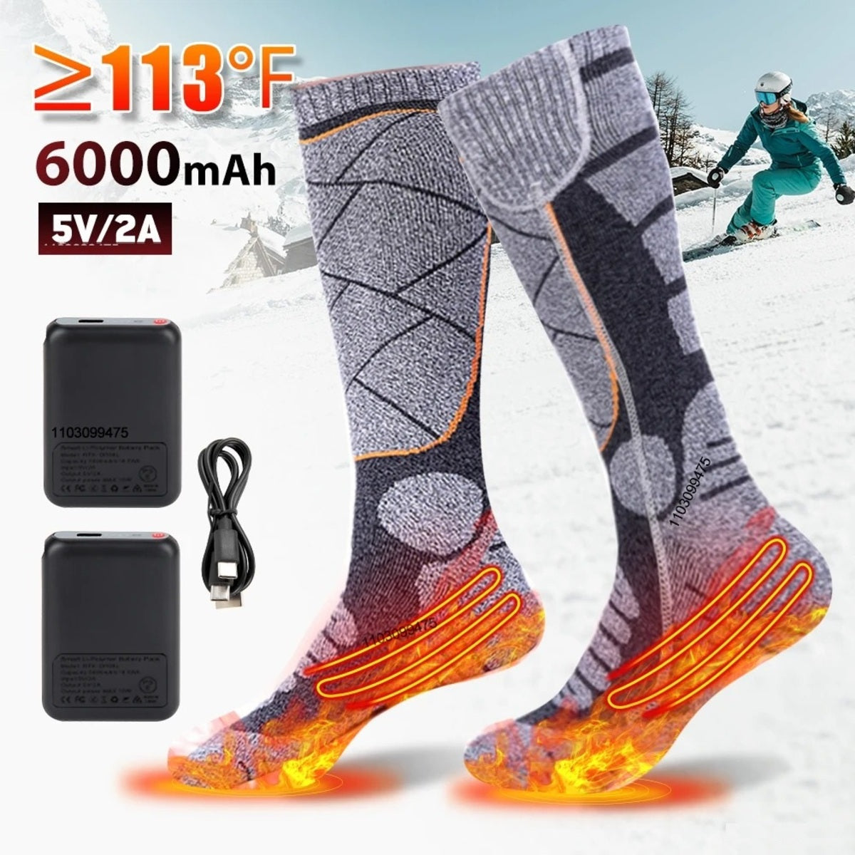 Heated Socks - Rechargeable Electric Thermal Winter
