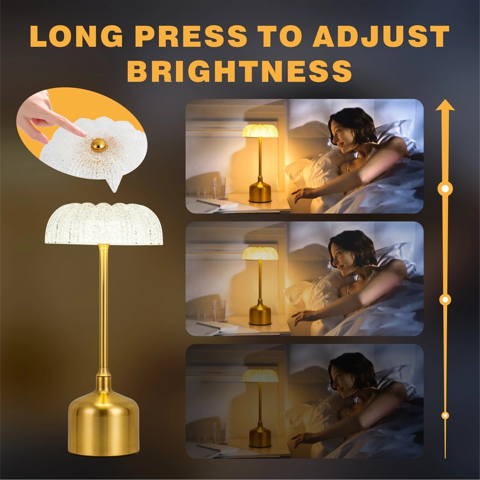 Retro Bar Table Lamp - Rechargeable LED Touch Dimming Night Light