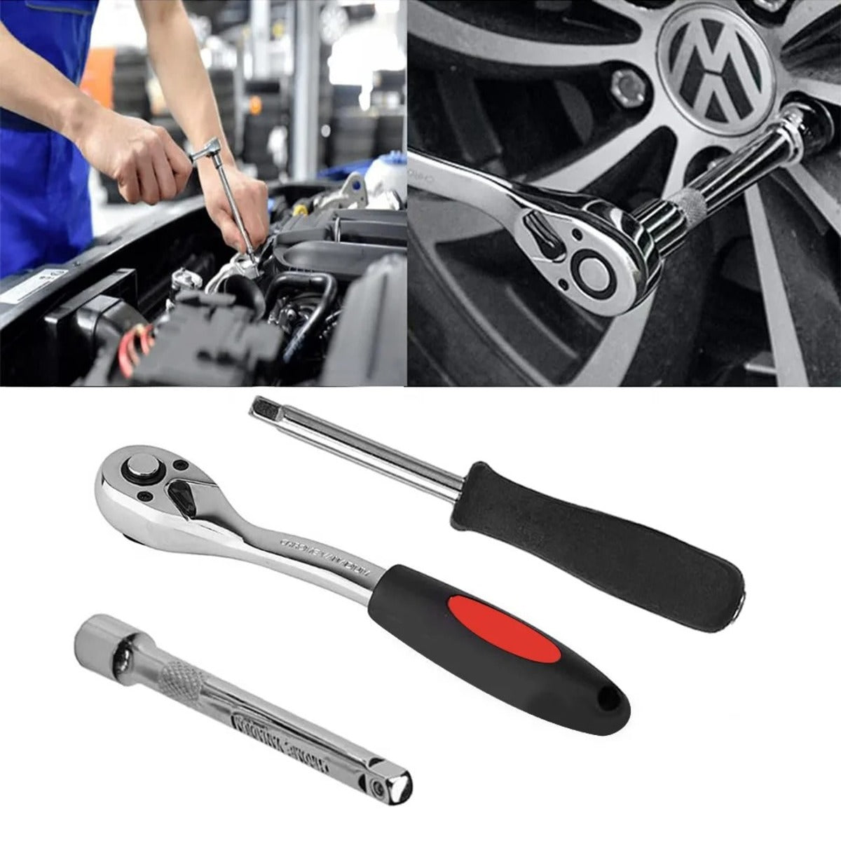 94-Piece Ratchet Wrench Set - Car Repair Tool Kit with Sockets & Bits