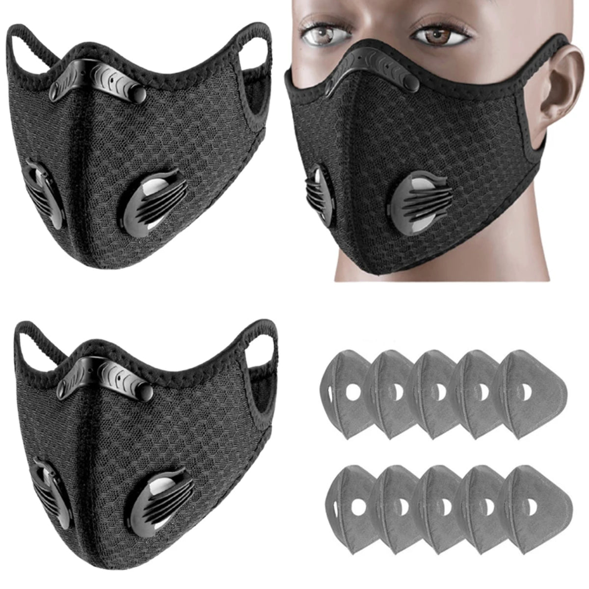 Sport Face Mask - Reusable Activated Carbon Filter