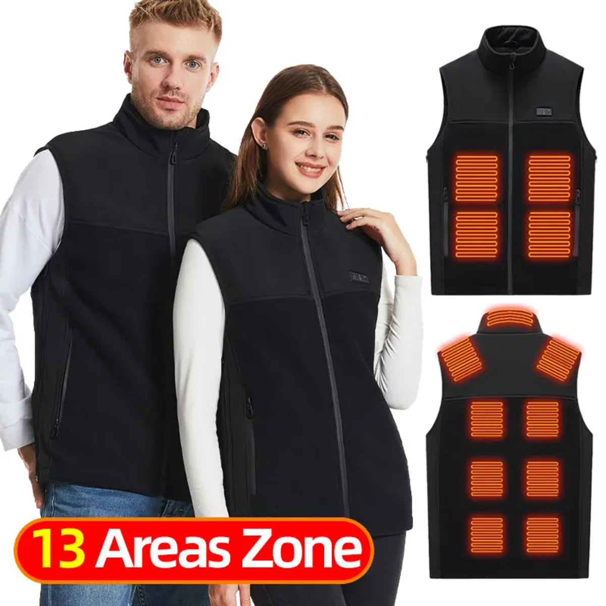 Fleece Heated Vest - USB Electric Heating Jacket