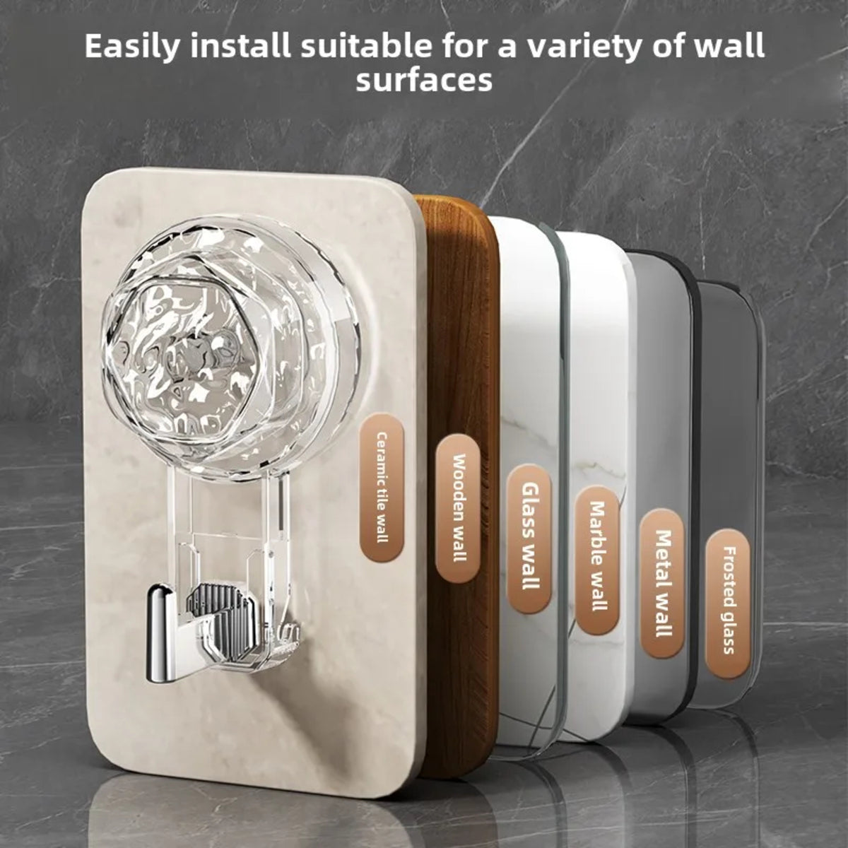 Suction Cup Hooks - No-Drill Self-Adhesive Wall for Bathroom and Kitchen