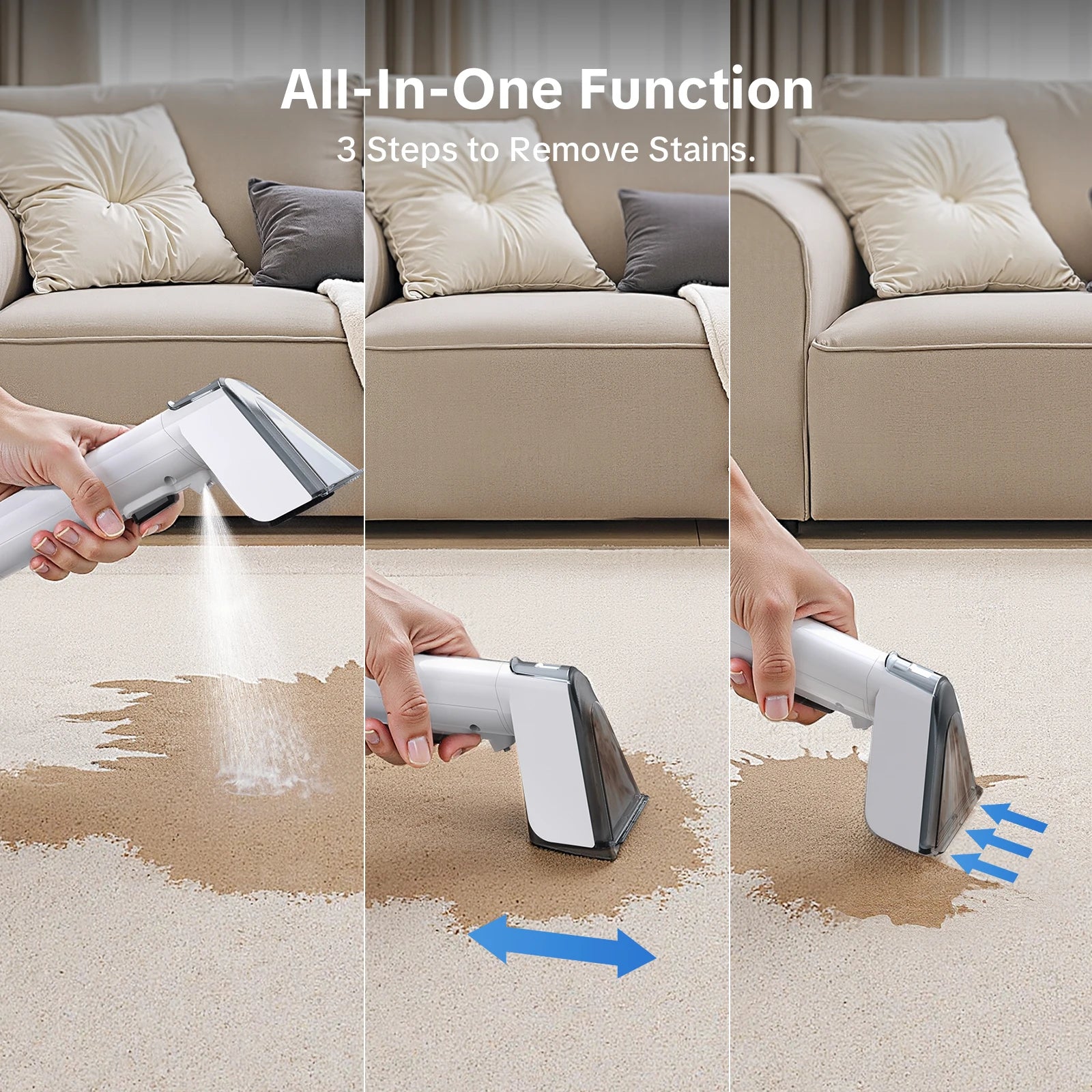 V46°farpet Cleaner - 800W Hot Water Deep Clean with Strong Suction