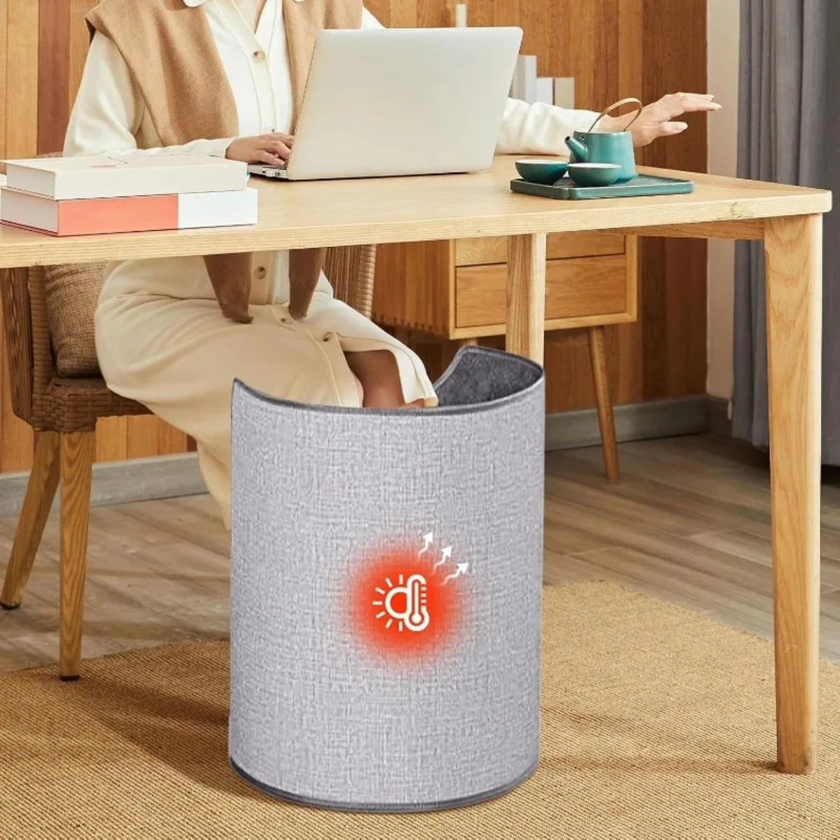 Foldable Leg Warmer - Under Desk Electric Foot Heater with Timer