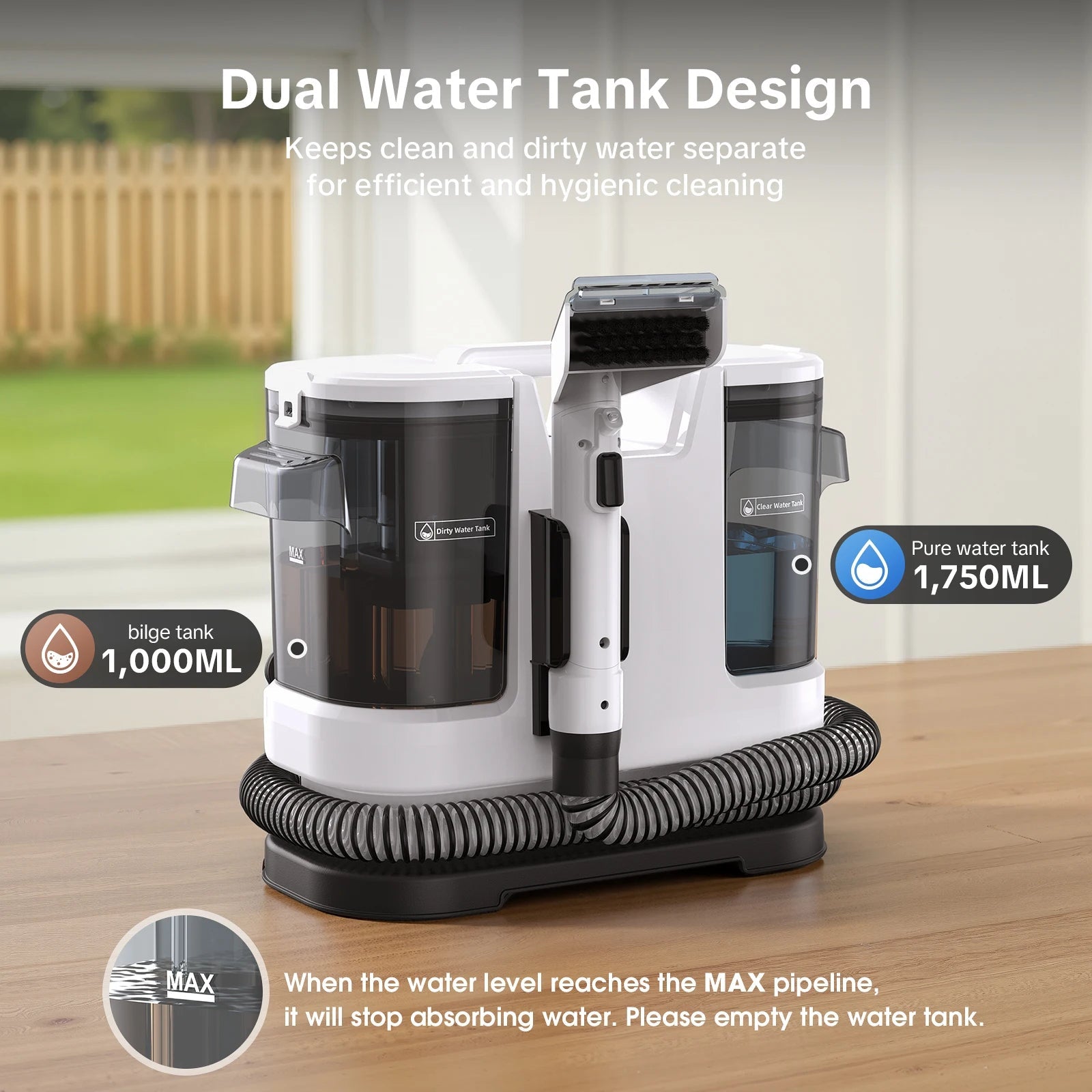 V46°farpet Cleaner - 800W Hot Water Deep Clean with Strong Suction